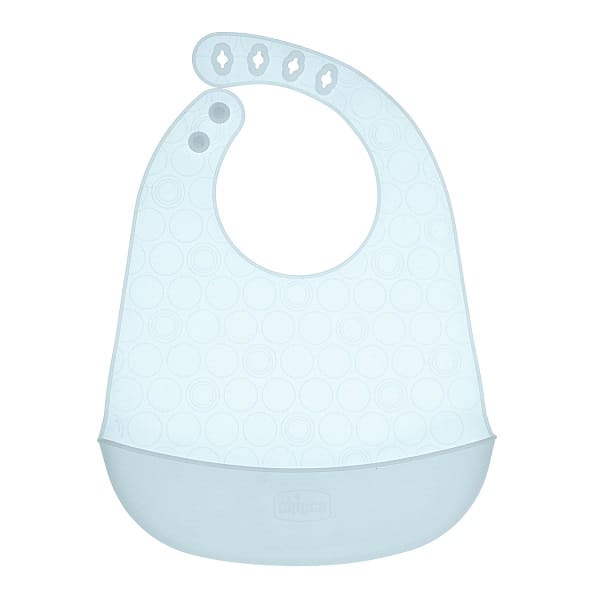 CHICCO EASY ROLL BIB BAVAGLINO IN SILICONE CON TASCA AZZURRO
