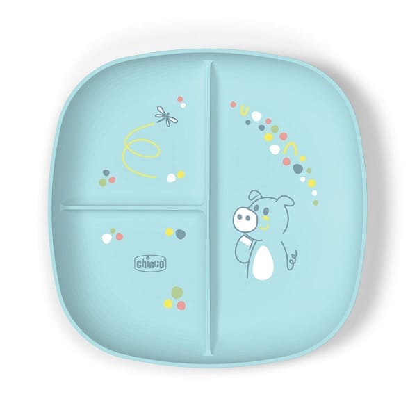 CHICCO PIATTO PORZIONATO AZZURRO 12M+