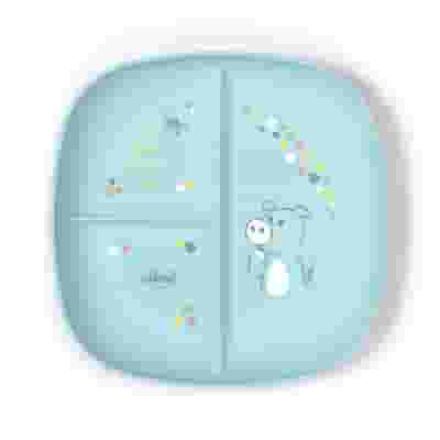 CHICCO PIATTO PORZIONATO AZZURRO 12M+