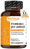WOTPUP PROBIOTICI CANI GATTI 120 COMPRESSE SENZA GLUTINE E LATTOSIO