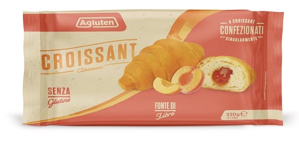 AGLUTEN CROISSANT ALBICOCCA 4 PEZZI DA 55 G