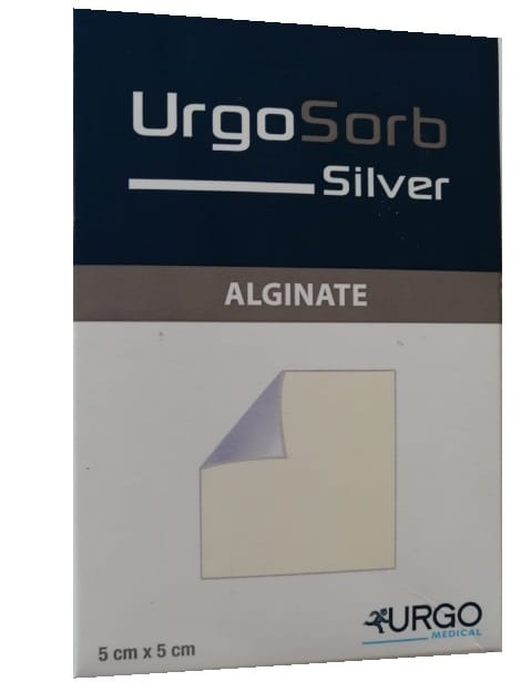 MEDICAZIONE ALGINATO A BASE D'ARGENTO URGOSORB SILVER 5X5 CM 10 PEZZI