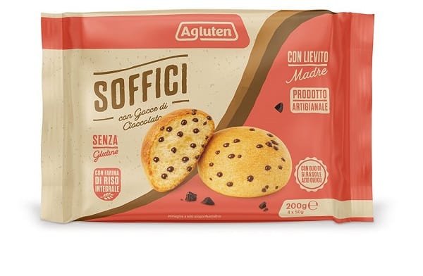 AGLUTEN SOFFICI GOCCE DI CIOCCOLATO 4 PEZZI DA 50 G