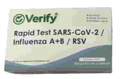 TEST IMMUNOLOGICO CROMATOGRAFICO RAPIDO VERIFY RAPID SARS-COV2/A+B/RSV RILEVAZIONE QUALITATIVA IN CAMPIONI DI TAMPONE NASOFARINGEO/NASALE UMANO USO PROFESSIONALE