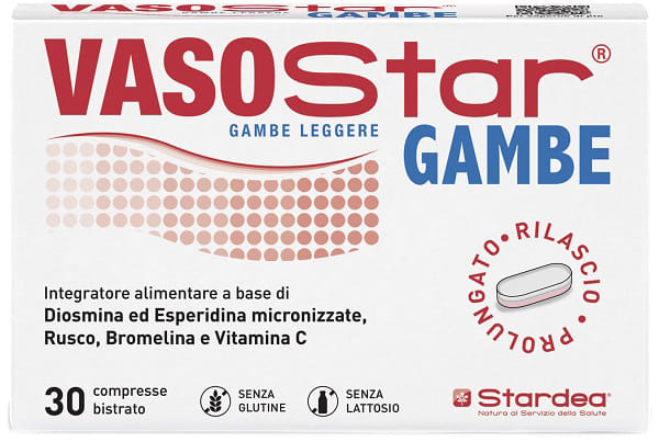 VASOSTAR GAMBE 30 COMPRESSE BISTRATO SENZA GLUTINE SENZA LATTOSIO