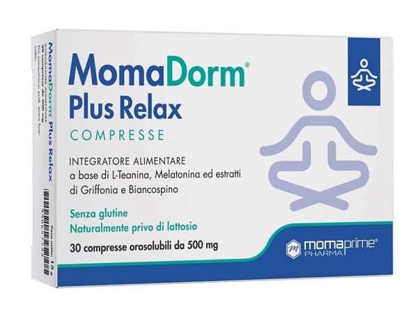 MOMADORM PLUS RELAX 30 COMPRESSE 500 MG SENZA GLUTINE NATURALMENTE PRIVO DI LATTOSIO