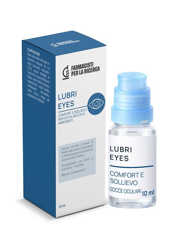 FPR LUBRI EYES GOCCE OCULARI A BASE DI ACIDO IALURONICO RETICOLATO 0,3% ED ACQUE DISTILLATE DI CAMOMILLA E MALVA 10 ML SENZA CONSERVANTI