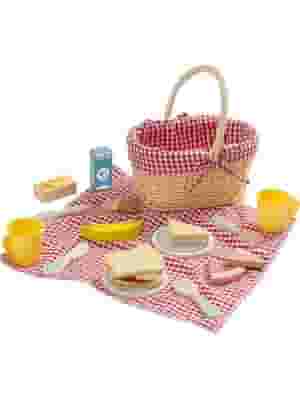 TOOKY TOY CESTINO DA PICNIC LEGNO 23 PEZZI 3 ANNI+