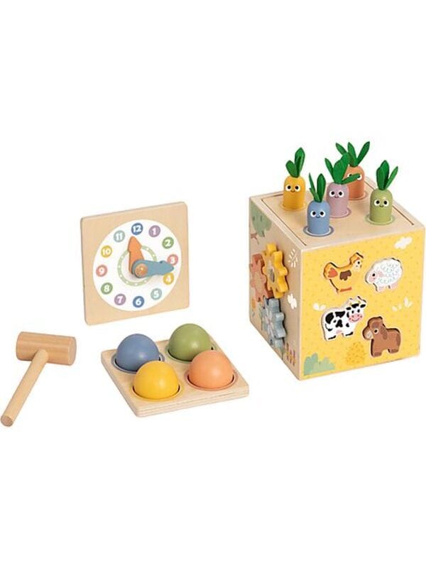TOOKY TOY CUBO MULTIATTIVITA' IN LEGNO 27 PEZZI 18 MESI+