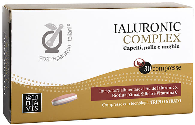 FITOPREPARATORI ITALIANI IALURONIC COMPLEX 30 COMPRESSE TRIPLOSTRATO DA 1,12 G SENZA GLUTINE NATURALMENTE PRIVO DI LATTOSIO