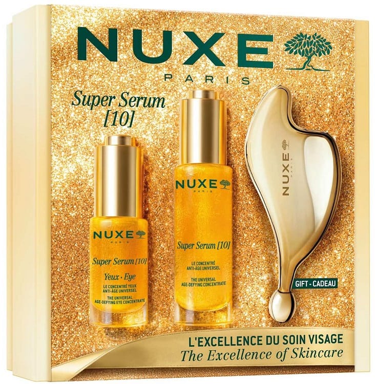 NUXE SUPER SERUM 10 COFFRET 2026 ADVANCED 30 ML + EYE 15 ML + MASSAGE TOOL