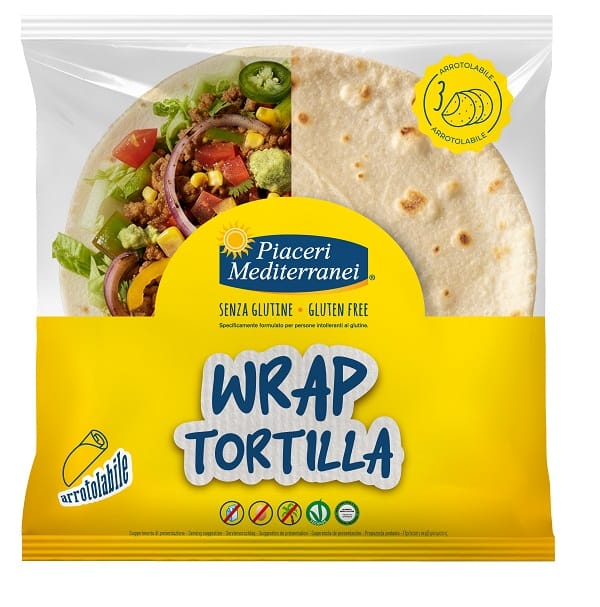 PIACERI MEDITERRANEI WRAP TORTILLA 3 PEZZI DA 60 G NATURALMENTE SENZA LATTOSIO