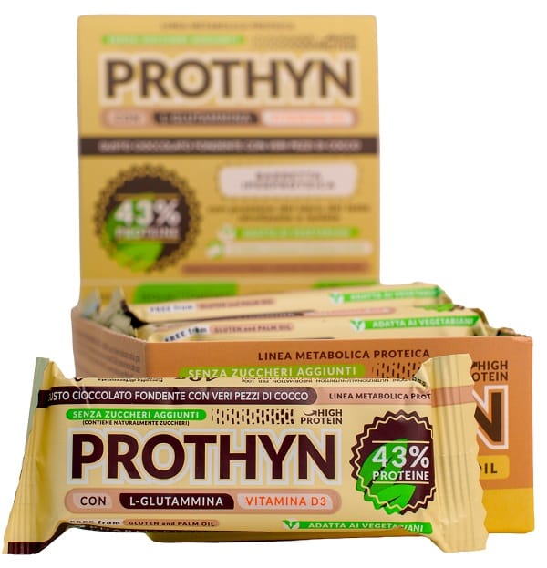 PROTHYN BARRETTA IPERPROTEICA FONDENTE & COCCO 40 G SENZA GLUTINE CON EDULCORANTE